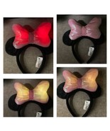 Walt Disney World Parks Minnie Mouse Ears Headband Adult Light Up Pink B... - £18.15 GBP