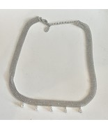 Landau Tear Drop Necklace With Clear Rhinestones, 16”. - $94.24 MXN