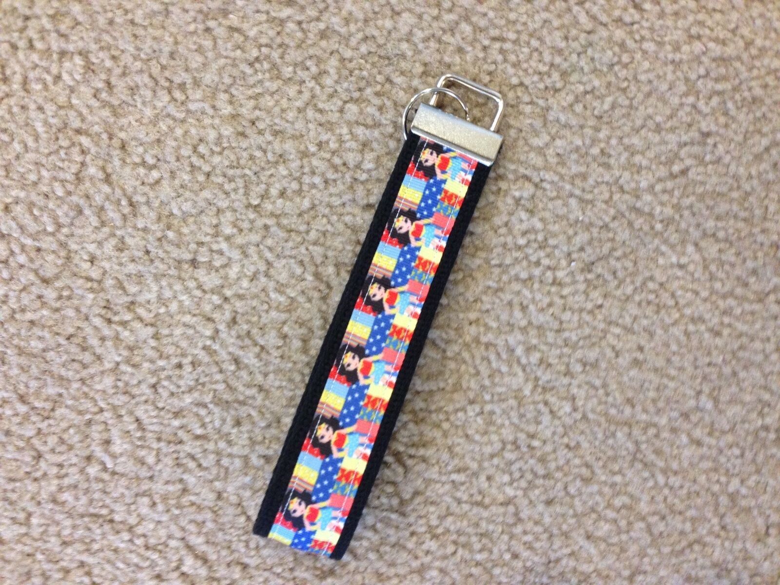 New Handmade Wonder Woman Cartoon R/W/B Wristlet Key Chain Hand Lanyard ... - $5.90