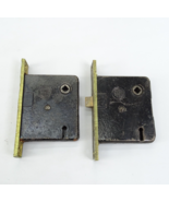 Lot 2 Vintage Mortise Lock Door Salvage Hardware Skeleton Keyhole NO Key... - $28.45