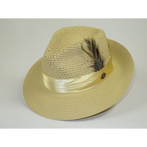 Men's Summer Spring Braid Straw style Hat by BRUNO CAPELO JULIAN JU925 Beige image 3