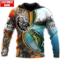 Custom name B Fishing Orange  3D Printing Men&#39;s Hoodie &amp; Sweatshirt Autumn Unise - £104.08 GBP