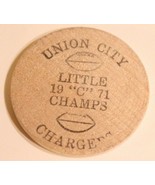 Vintage Michigan Wooden Nickel Union City Chargers 1971 - $4.94