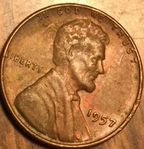 1957 Usa Lincoln Wheat One Cent Penny Coin - £1.54 GBP