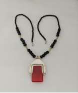 Tuareg Necklace Silver Agate Vintage Moroccan Pendant African Tribal Eth... - $1,829.98 MXN