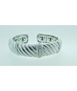 Sterling Silver 925 Judith Ripka CZ Hinge Cuff Bracelet SIZE LARGE - £157.11 GBP