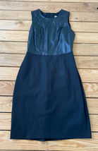 Banana Republic Sleeveless Faux Leather Knee Length dress size 2 Black J6 - £14.17 GBP