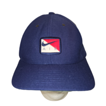 Nike Air Adjustable Strapback Hat Cap Blue VTG Y2K Blue Swoosh Red Max Tailwind - $21.67