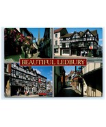 Vintage Buildings Lanes Flowers Signage Beautiful Ledbury England Postcard - $9.62 CAD
