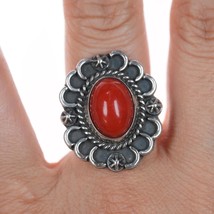 sz7 Vintage G Begay Sterling and Mediterranean coral ring - $133.65