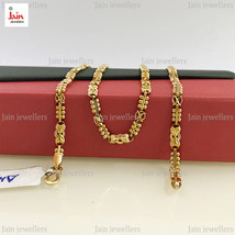 REAL GOLD 18 Kt, 22 Kt Hallmark Solid Gold Link For Women Necklace Chain 4MM - £917.52 GBP+