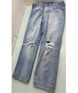 Levis 501 Jeans Mens 32x29 Light Wash Denim Straight Leg Distressed Butt... - €20,98 EUR