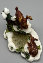 O'Well Stag and Fawn Deer Pond  Heartland Valley Village Oval 5 x 4" China 2007 - $13.98
