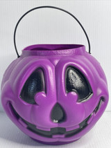 GENERAL FOAM Purple Blow Mold Jack-O-Lantern Pumpkin Candy Treat Bucket Pail - £11.70 GBP