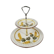 V Intage Stangl Pottery 2 Tier Serving Plate Platter Golden Blossom Veggie 10&quot; - £29.86 GBP