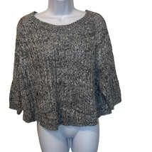 Moth Anthropologie Womens Small Black White Marled Chunky Cropped Pocket Sweater - £18.36 GBP