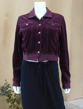 Cropped Velour Jacket by HARDTAIL FOREVER (Vintage Bomber Jean Jacket), plum col - £29.63 GBP