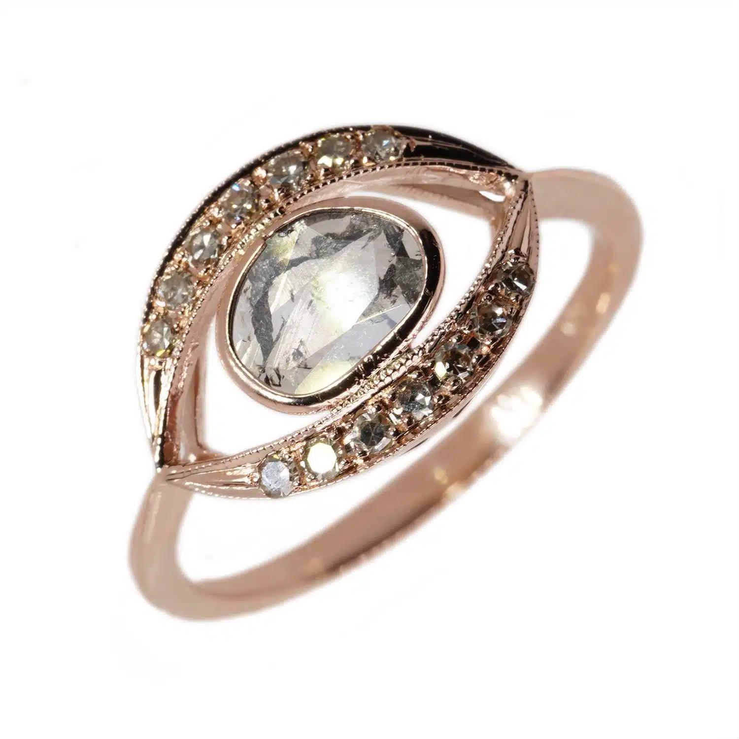 Slice Diamond Evil Eye Ring  - £598.05 GBP