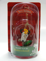 P EAN Uts Snoopy &amp; Woodstock CLIP-ON Bobblehead Red Arch Christmas Tree Ornament - £10.13 GBP