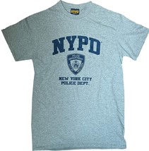 NYPD Men&#39;s Short Sleeve T-Shirt Officially Licensed (Heather Gray/Blue) - £15.63 GBP+