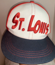St Louis Snap Back Hat Cap Raised Spell Out Red White Blue Snap Back EUC - $15.13