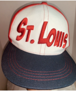 St Louis Snap Back Hat Cap Raised Spell Out Red White Blue Snap Back EUC - £11.89 GBP