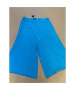Slinky Brand Women's Crop Wide Leg Lounge Pants Comfy Knit Blue Plus 2X New NWT - $32.27 CAD