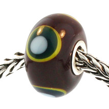 Authentic Trollbeads Glass 61327 Green Eye Bead RETIRED - $15.21
