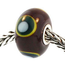 Authentic Trollbeads Glass 61327 Green Eye Bead RETIRED - £12.15 GBP