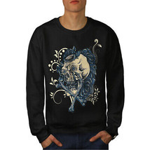 Wellcoda Rose Art Metal Mens Sweatshirt, Crossbones Casual Pullover Jumper - £24.19 GBP+