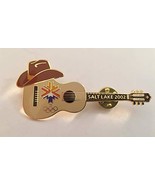2002 Salt Lake City Winter Olympics Logo Cowboy Hat &amp; Guitar Pin LE 2275... - £23.47 GBP
