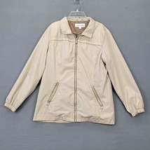 Breckenridge Jacket Womens S Windbreaker Tan Brown Zip Long Sleeve Collar Pocket - £7.95 GBP