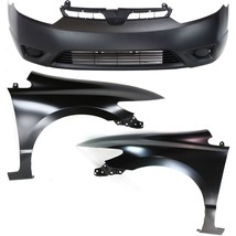 Front Fender &amp; Bumper Cover Kit For 2006-2008 Honda Civic Primed 2-Door - $401.03