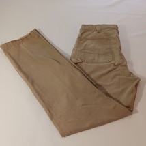 Carhartt Men&#39;s Tan/Khaki Cargo Utility Work Distressed Jeans Size 35x34 - $22.17