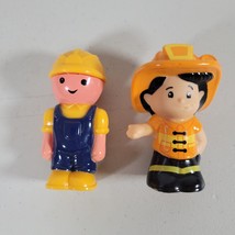 Fisher Price Little People Lot Firefighter and Construction Worker Figures - £7.04 GBP