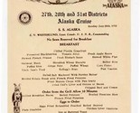 SS Alaska Menu The Alaska Steamship Line 1932 Wrangell Totem Poles  - £14.01 GBP