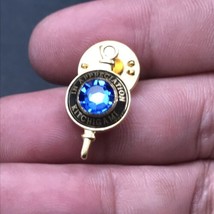 Kitchigami MN Minnesota In Appreciation Pin w/ Blue Faux Diamond 7/8&quot; x 1/2&quot; - £7.56 GBP