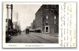 Main Street View w Street Car New Rochelle New York NY 1906 UDB Postcard V8 - £3.85 GBP