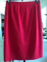RED SKIRT SIZE 12P 100% WOOL WITH ACETATE LINING #7723/25 - $14.85