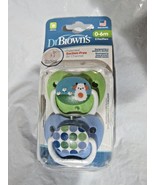 Dr Brown&#39;s PreVent Orthodontic Blue Pacifier 2 pk 0-6m Lamb and Blue Gre... - £7.82 GBP