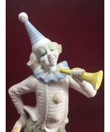 Pastel Clown Figurine With Trumpet And Building Blocks Nursery Decor 12.... - $29.69