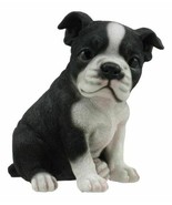 Realistic Miniature Boston Terrier Puppy Statue 6.25&quot;Tall Animal Dog Col... - £23.69 GBP