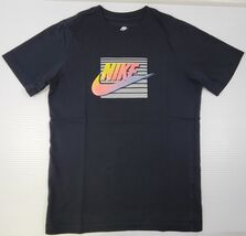F1) The Nike Tee Kids Graphic Retro Gradient Swoosh Logo Black Shirt Large - $14.84