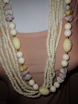 Vintage JAPAN 6-Strand Graduated White Faux Pearls Necklace - £9.97 GBP