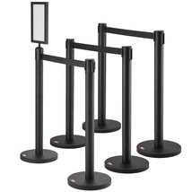 VEVOR Crowd Control Stanchions, 6-Pack Crowd Control Barriers, Carbon Steel Bak - £68.87 GBP