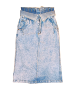 Baccini Jean Skirt Women’s 7/8 c1980s Stripped Double-Collar Waist VERY ... - $32.00