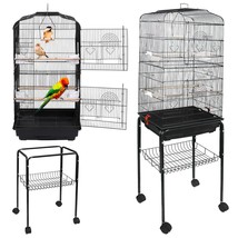 Rooling Bird Cage Cockatiel Parakeet Finch Canary Home With Stand &amp; Tray... - $90.99