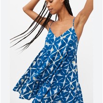 Urban Outfitters Daisy Mini Dress Blue White Size M Spaghetti Strap Slee... - $29.75