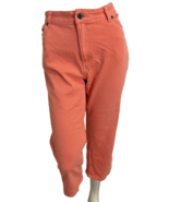 L.L. Bean Women&#39;s Classic Fit Stretch Denim Cropped Pants Orange 12 - $22.14 CAD