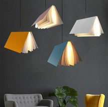 LED Book Pendant Light Nordic Iron Art Cafe Bedroom Study Decor Hanging Lamp - £95.26 GBP